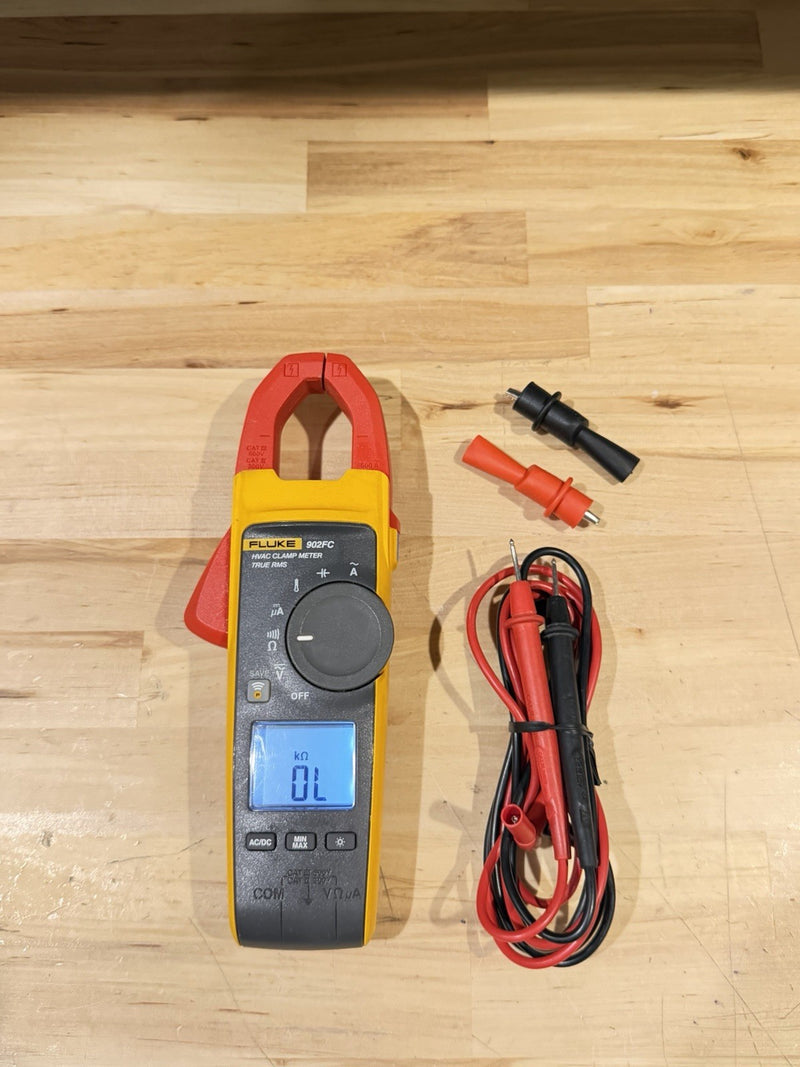 FLUKE 902 FC HVAC CLAMP METER TRUE RMS W / LEADS & CLIPS - SHIPS FAST