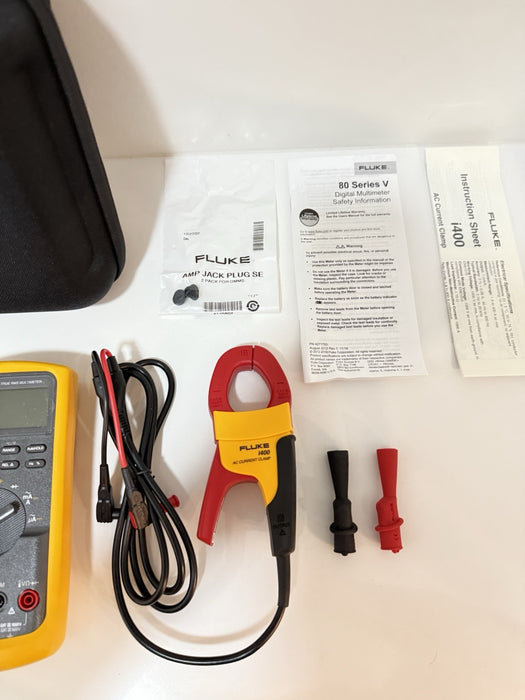 FLUKE 87 V MULTIMETER COMBI KIT W/ i400 CLAMP & LEADS - SHIPS FAST (NEW)
