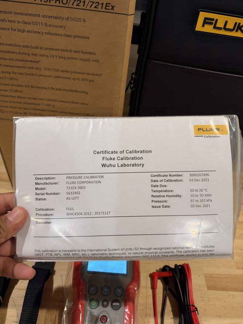 FLUKE 721EX-3603 PRESSURE CALIBRATOR 36 PSIG/300 PSIG (NEW SEALED) FREE SHIPPING