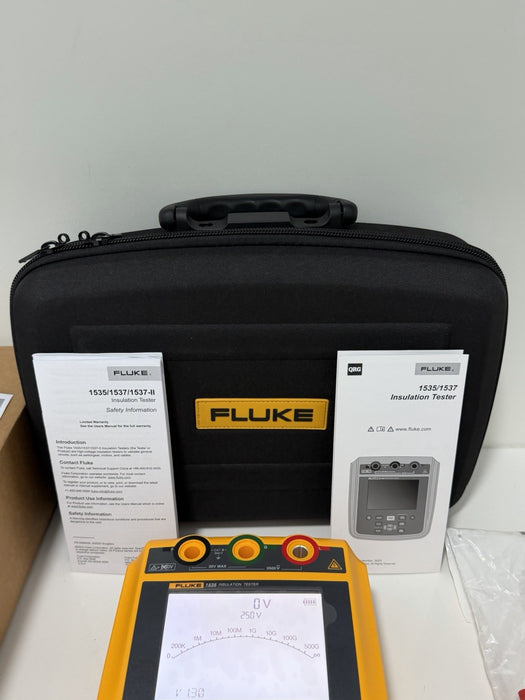 FLUKE 1535 MEGOHMMETER INSULATION TESTER W/ LEADS & CASE (CALIBRATED 2025) NEW