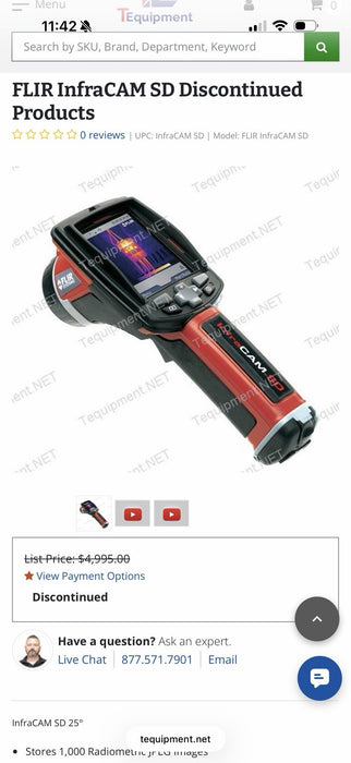 FLIR SYSTEMS INFRACAM W/ CHARGER & CASE (TESTED) FREE SHIPPING