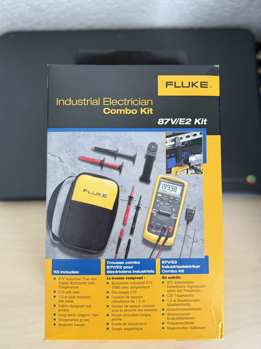 FLUKE 87V E2 INDUSTRIAL ELECTRICIAN COMBO KIT NEW SEALED MFD-2024 NEW