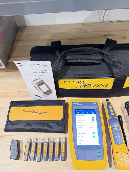 FLUKE NETWORKS LIQ-100 LINKIQ KIT CABLE & NETWORK TESTER W ACCESSORIES