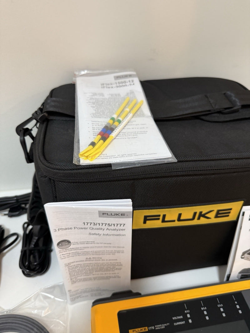 FLUKE 1775 THREE-PHASE POWER QUALITY ANALYZER WITH ACCESSORIES CALIBRATED 2028