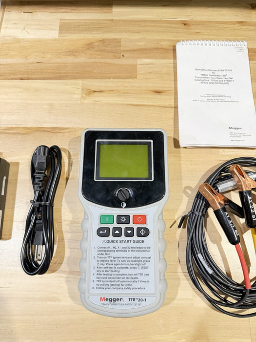 MEGGER TTR20-1 TRANSFORMER TURN-RATIO TEST SET WITH LEADS & BAG