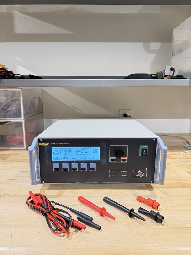 FLUKE QA-ES II ELECTROSURGERY ANALYZER W/ LEADS & CLIPS (TESTED) FREE SHIPPING