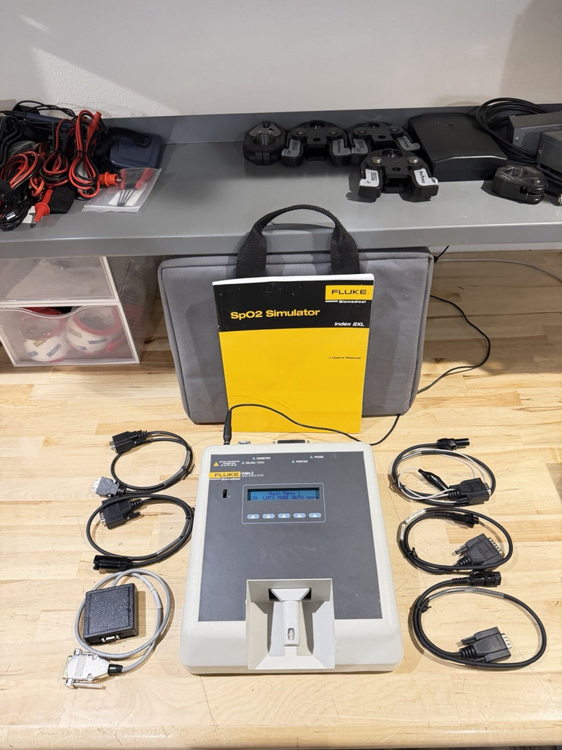 FLUKE INDEX 2 SPO2 SIMULATOR W/ ACCESSORIES (TESTED) SHIPS FREE
