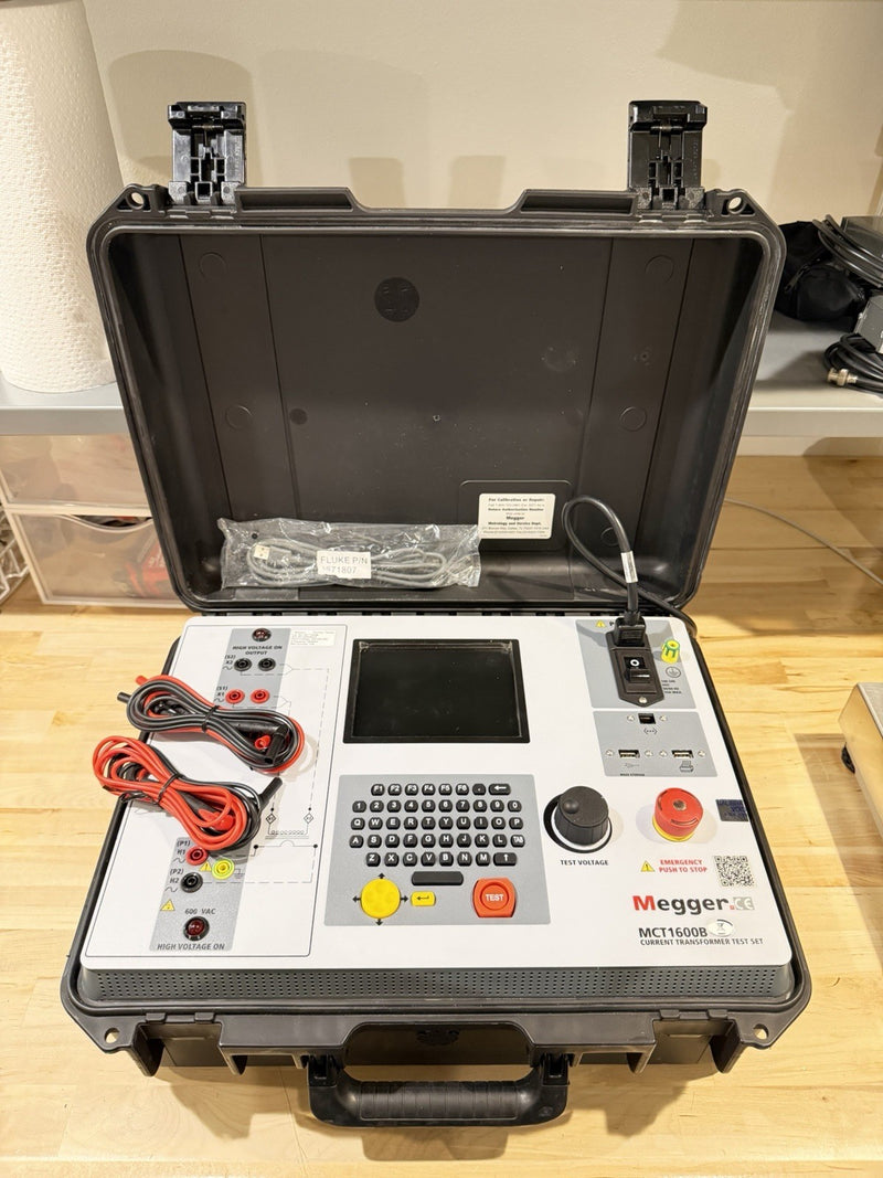 MEGGER MCT1600B CURRENT TRANSFORMER TEST SET WITH LEADS & CHARGER TESTED