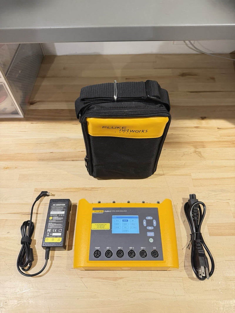 FLUKE BIOMEDICAL PROSIM 3 VITAL SIGNS SIMULATOR W/ CHARGER - TESTED