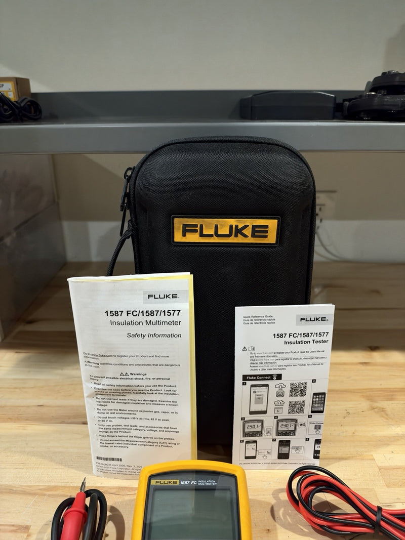 FLUKE 1587 FC 2 IN 1 HANDHELD DIGITAL INSULATION MULTIMETER W/ ACCESSORIES
