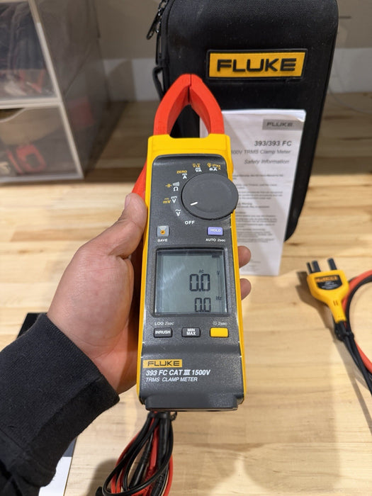 FLUKE 393 FC CAT III 1500V TRMS CLAMP METER WITH IFLEX PROBE & LEADS TESTED