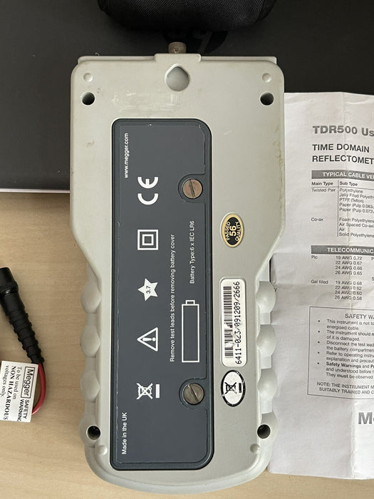 MEGGER TDR500 TIME DOMAIN REFLECTOMETER CABLE FAULT LOCATOR