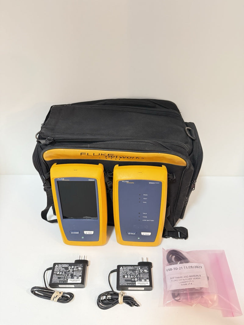 FLUKE NETWORKS VERSIV MAINFRAME & REMOTE WITH BAG & ACCESSORIES