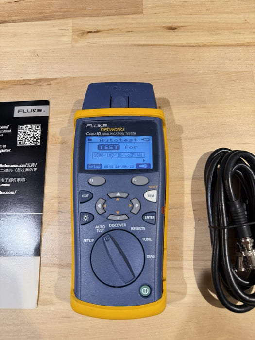 FLUKE NETWORKS CABLE IQ QUALIFICATION TESTER TESTED