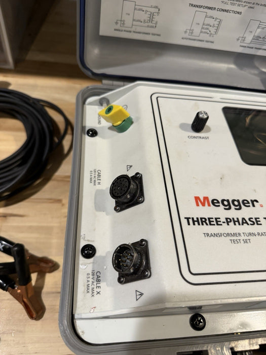 MEGGER THREE-PHASE TTR 550503 TRANSFORMER TURN-RATIO TESTER WITH LEADS TESTED