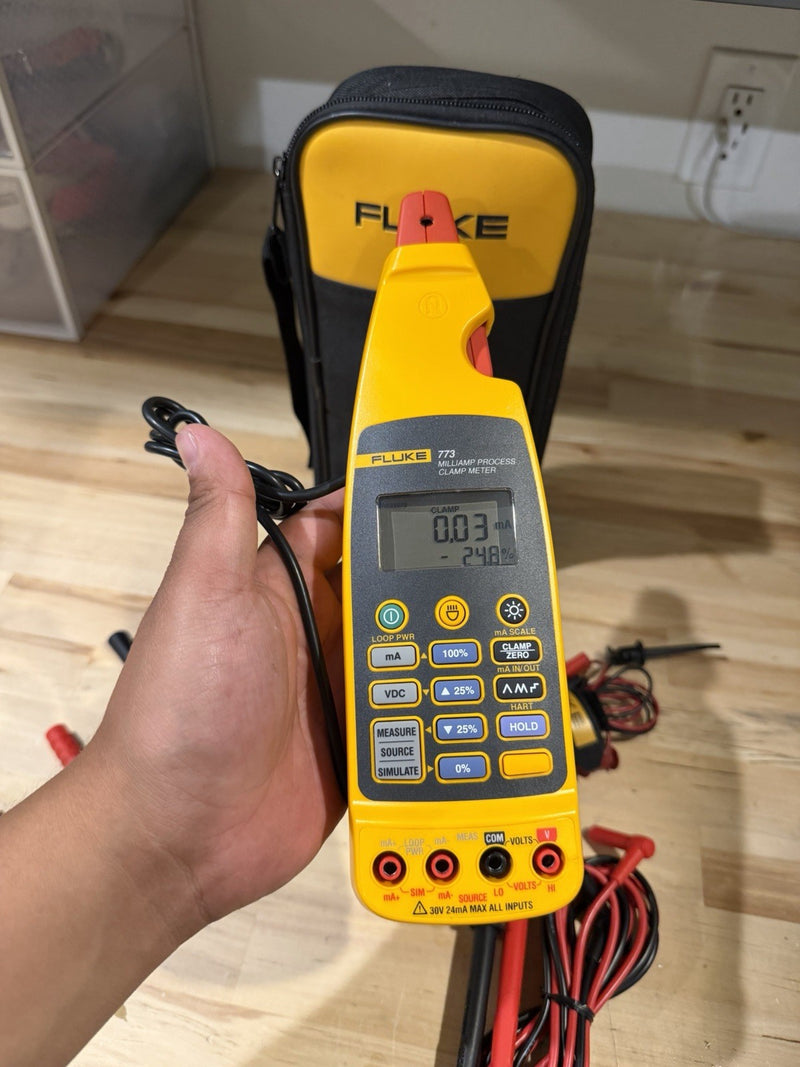 FLUKE 773 MILLIAMP PROCESS CLAMP W/ LEADS (TESTED) FREE SHIPPING