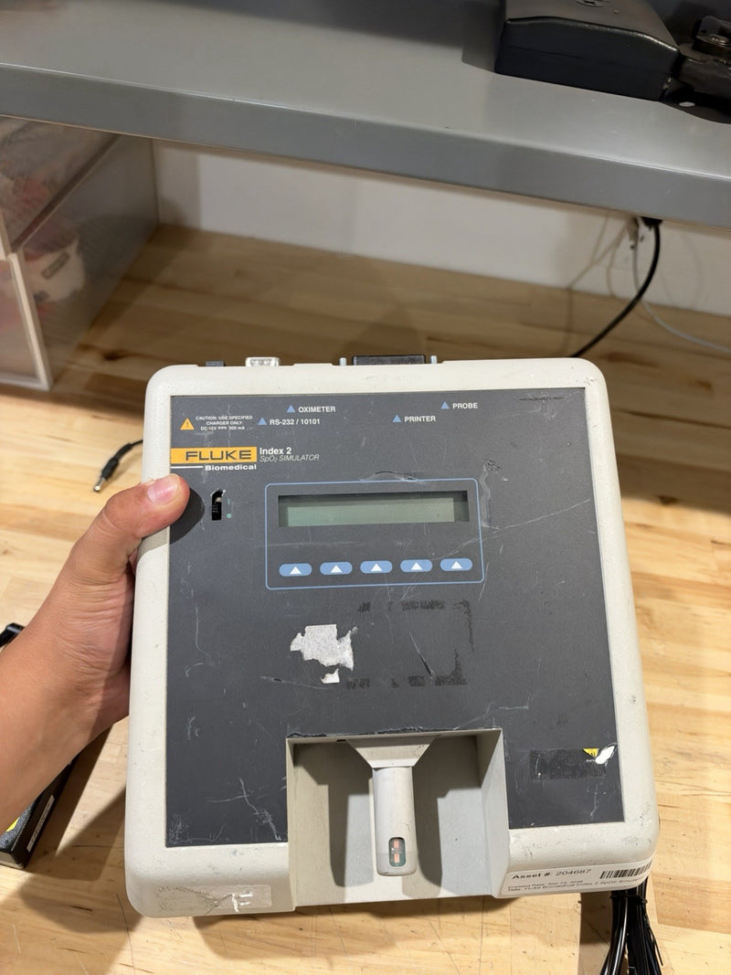 FLUKE INDEX 2 SPO2 SIMULATOR W/ ACCESSORIES (TESTED) SHIPS FREE