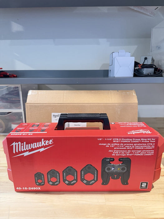 MILWAUKEE 49-16-2490X 1/2"- 1-1/4" CTS-V PIVOTING PRESS RING KIT (NEW SEALED)