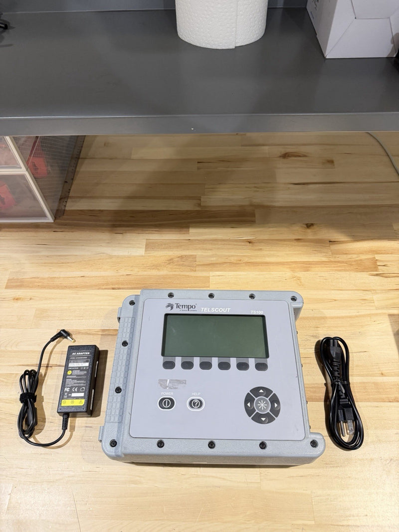 TEMPO TELSCOUT TS100 TDR REFLECTOMETER CABLE TESTER WITH LEADS & ACCESSORIES TESTED