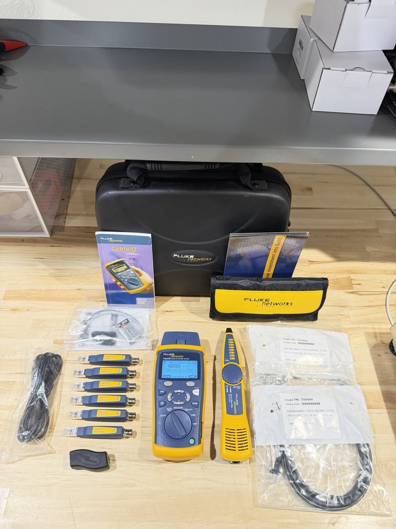 FLUKE NETWORKS CABLE IQ QUALIFICATION TESTER KIT TESTED