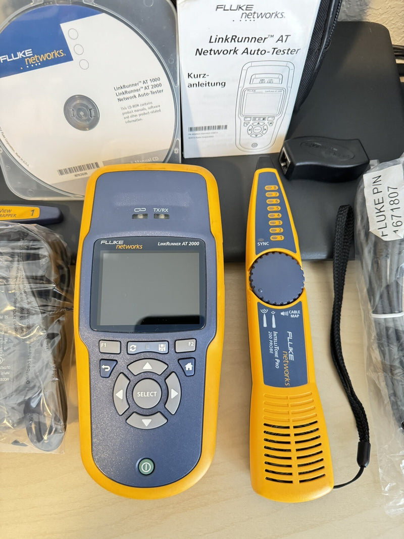 FLUKE NETWORKS LRAT-2000 LINKRUNNER AT-2000 AUTO TESTER W FLUKE INTELLITONEPROBE