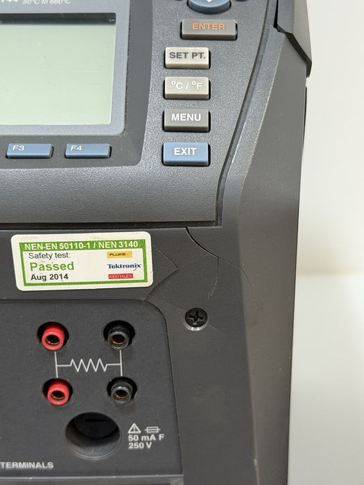 FLUKE 9144 FIELD METROLOGY WELL 50°C TO 660°C TEMPERATURE CALIBRATOR & LEADS