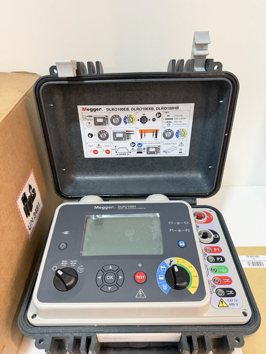 MEGGER DLRO100HB DIGITAL LOW RESISTANCE OHMMETER (NEW FACTORY SEALED) CAL 2025
