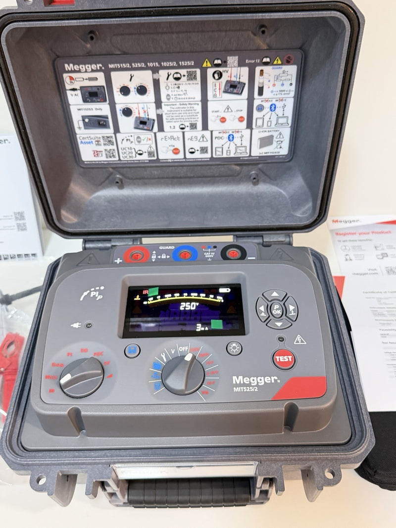 MEGGER MIT525-2 5KV ADVANCED INSULATION TESTER CALIBRATED 2025/2026