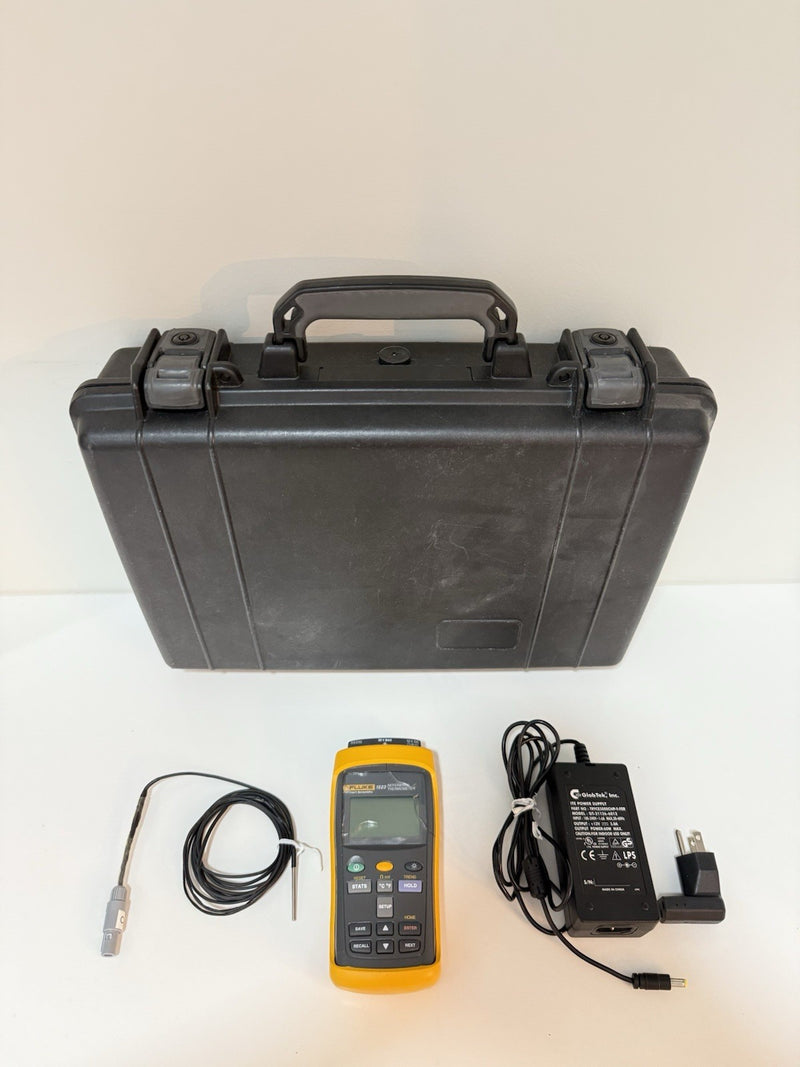 FLUKE 1523 REFERENCE THERMOMETER WITH PROBE & CASE CALIBRATED 2023 TESTED