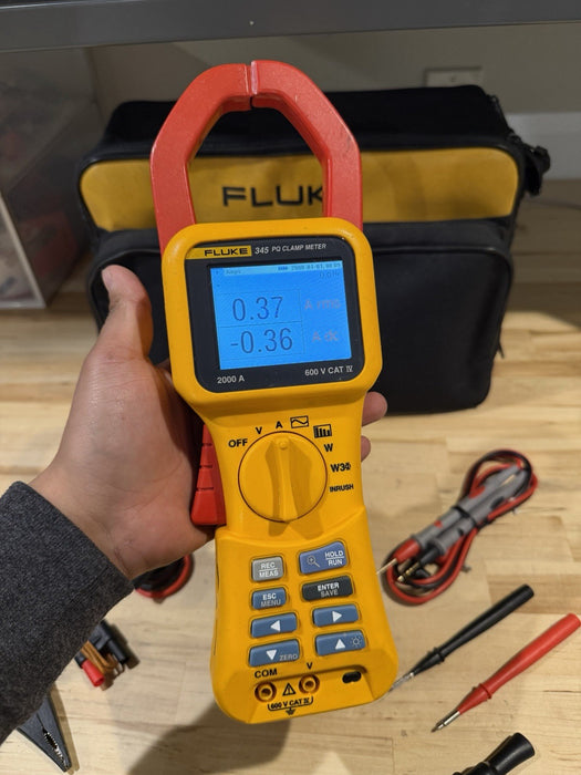 FLUKE 345 POWER QUALITY CLAMP METER W/LEADS & ACCESSORIES /FREE SHIPPING READ