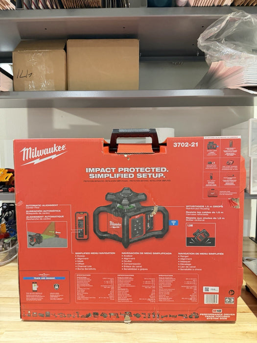MILWAUKEE 3702-21 M18 GREEN INTERIOR ROTARY LASER LEVEL KIT (NEW FACTORY SEALED)