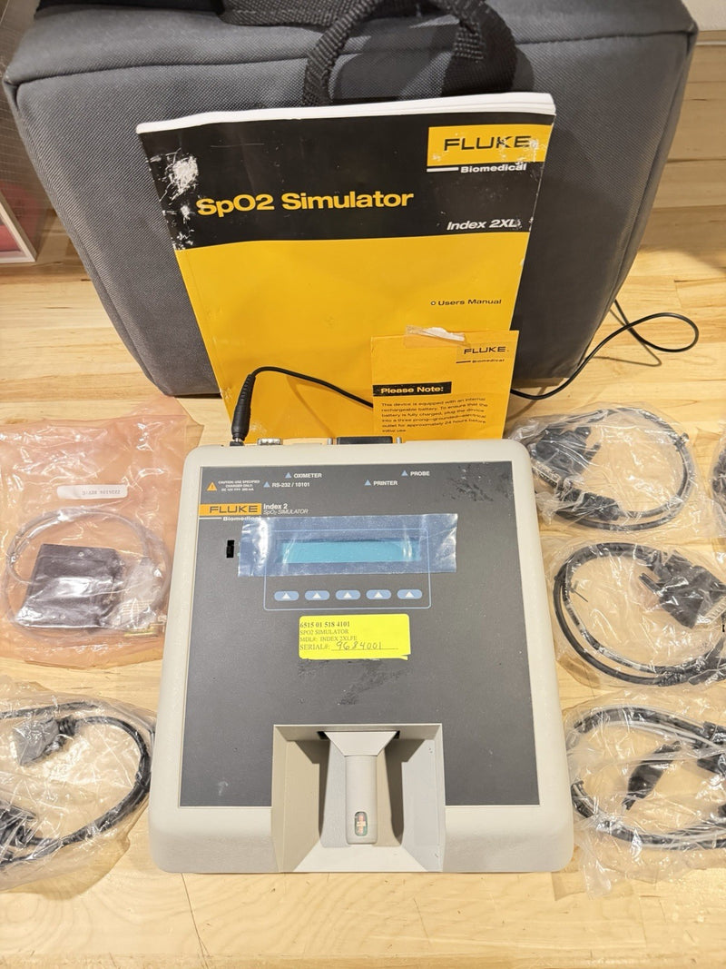 FLUKE INDEX 2 SPO2 SIMULATOR W/ ACCESSORIES (TESTED) SHIPS FREE