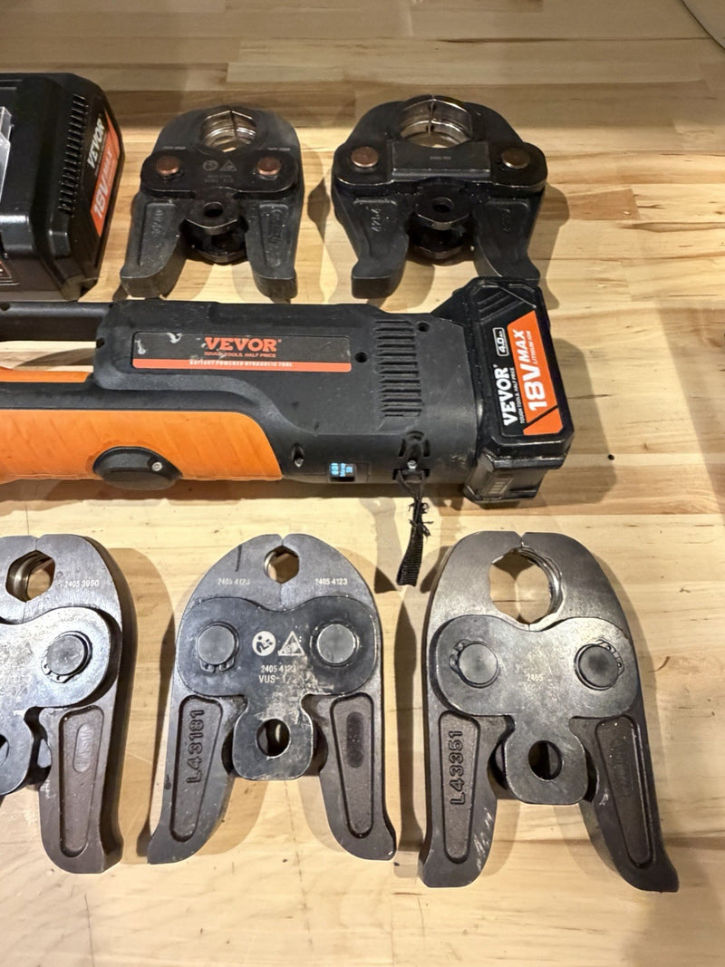 VEVOR PRESS TOOL 18V 32KN ELECTRIC PIPE CRIMPING TOOL 1/2" TO 2" COPPER