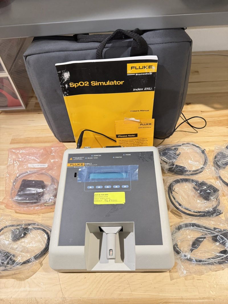 FLUKE INDEX 2 SPO2 SIMULATOR W/ ACCESSORIES (TESTED) SHIPS FREE
