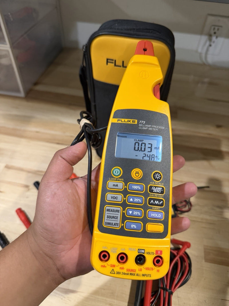 FLUKE 773 MILLIAMP PROCESS CLAMP W/ LEADS (TESTED) FREE SHIPPING