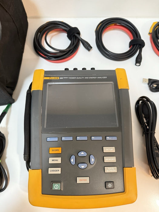 FLUKE 435 II POWER QUALITY & ENERGY ANALYZER WITH ACCESSORIES CALIBRATED 2025