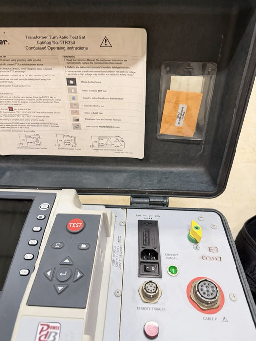 MEGGER TTR330 TRANSFORMER TURN-RATIO TEST SET W/ CABLES & BAG  (TESTED)