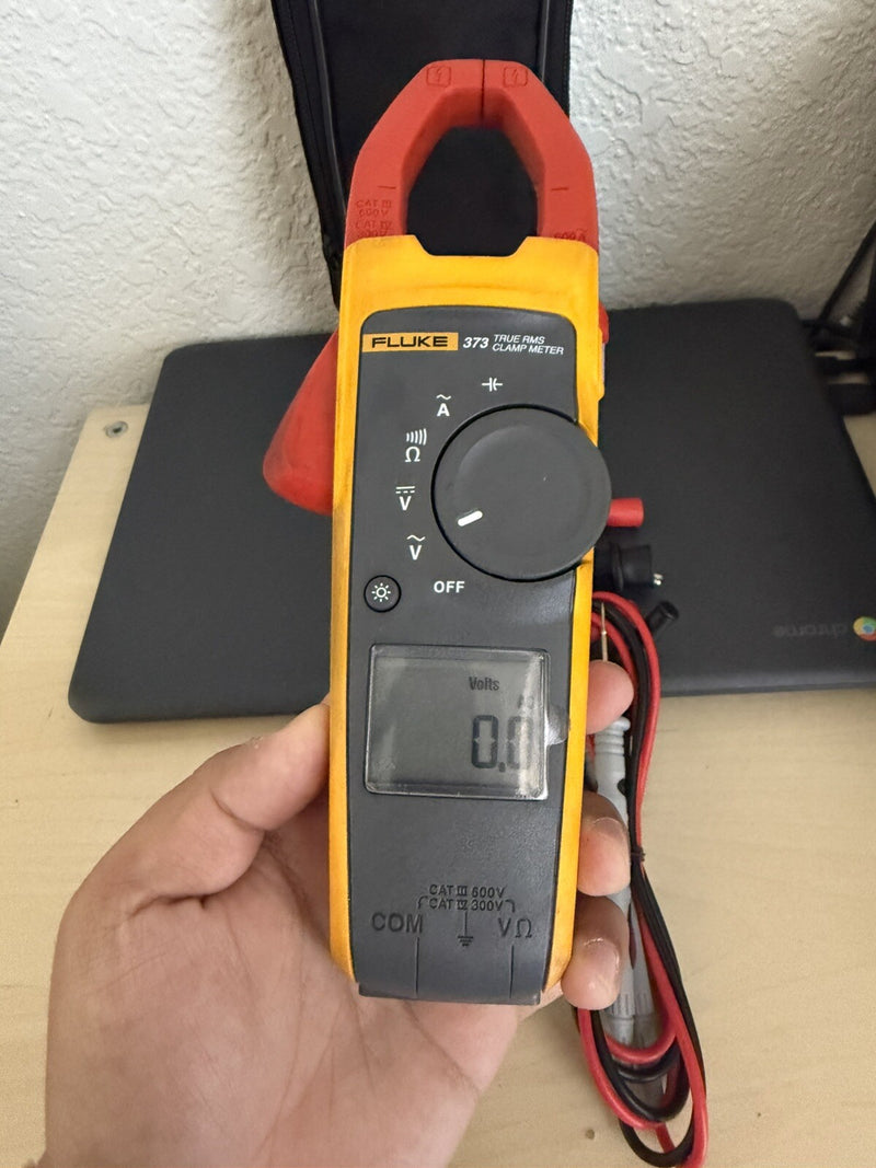 FLUKE 373 TRUE RMS 600V AC/DC CLAMP METER WITH LEADS