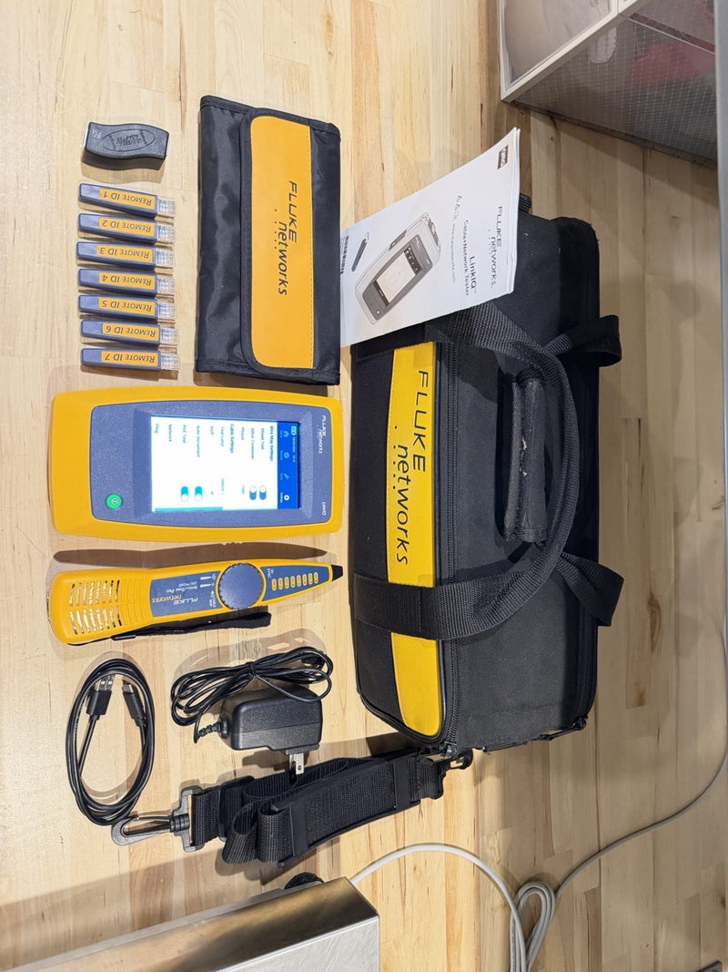 FLUKE NETWORKS LIQ-100 LINKIQ KIT CABLE & NETWORK TESTER W ACCESSORIES