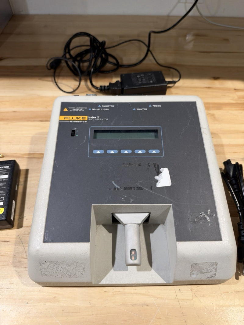 FLUKE INDEX 2 SPO2 SIMULATOR W/ ACCESSORIES (TESTED) SHIPS FREE