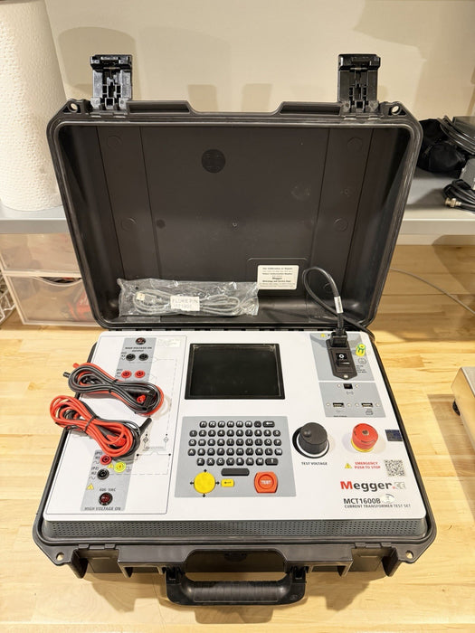 MEGGER MCT1600B CURRENT TRANSFORMER TEST SET WITH LEADS & CHARGER TESTED