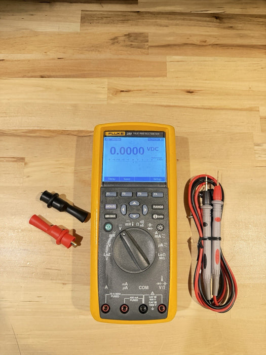 FLUKE 289 TRUE RMS ELECTRONIC LOGGING DIGITAL MULTIMETER W/ LEADS & CLIPS