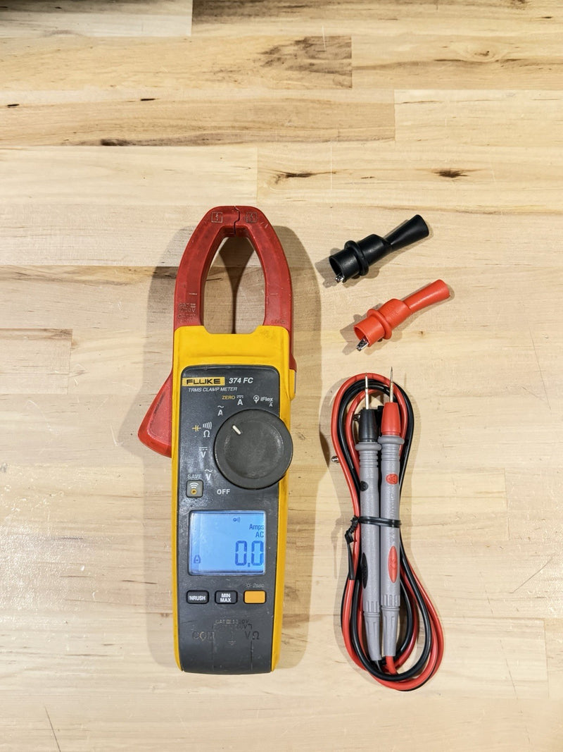 FLUKE 374 FC TRMS CLAMP METER WITH LEADS & CLIPS TESTED
