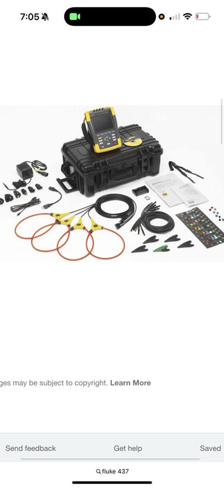 FLUKE 437 II POWER QUALITY & ENERGY ANALYZER WITH ACCESSORIES CALIBRATED 2026