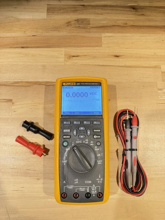 FLUKE 289 TRUE RMS ELECTRONIC LOGGING DIGITAL MULTIMETER W/ LEADS & CLIPS