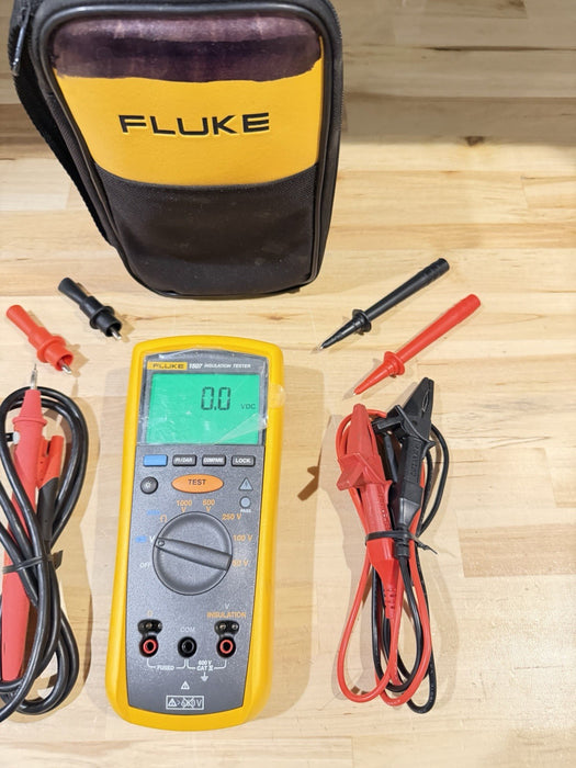 FLUKE 1507 INSULATION MULTIMETER W/ LEADS & CLIPS - SHIPS FAST