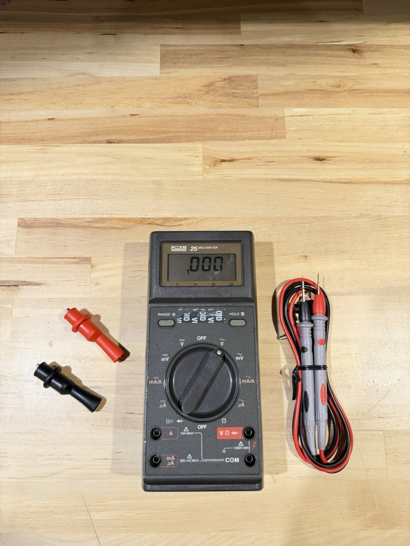 FLUKE 25 MULTIMETER WITH LEADS & CLIPS