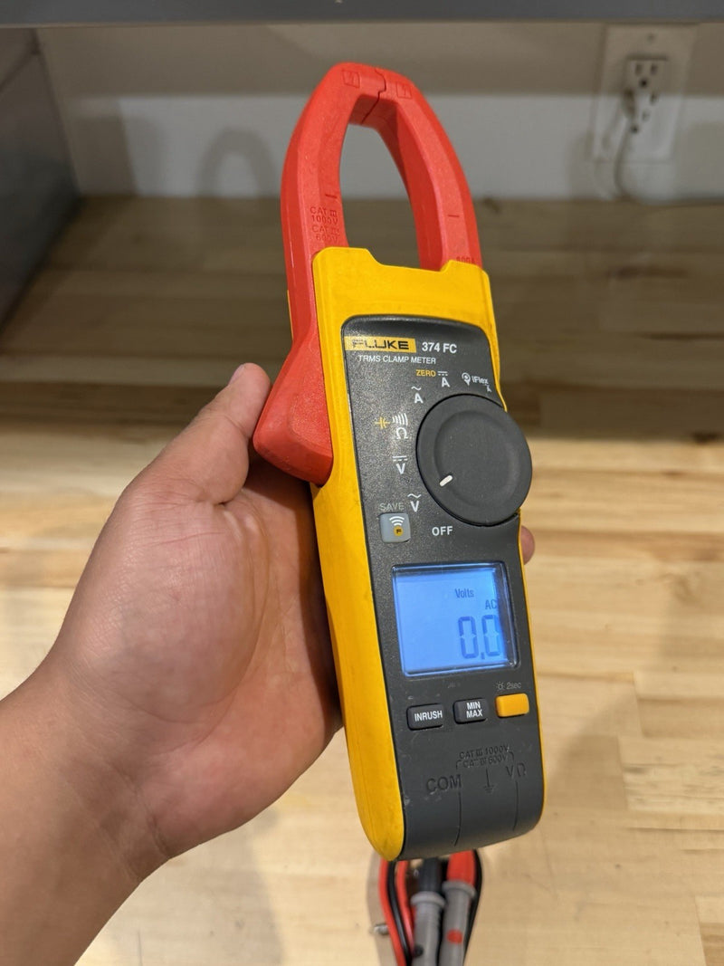 FLUKE 374 FC TRMS CLAMP METER WITH LEADS & CLIPS TESTED