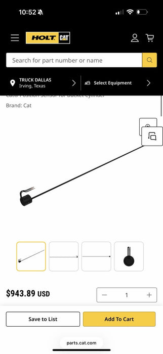CAT 295-2534 1214MM LENGTH LINEAR POSITION SENSOR (NEW SEALED) - GENUINE OEM