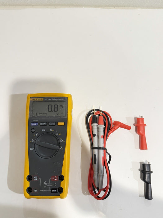 FLUKE 177 TRUE RMS MULTIMETER W/ LEADS & CLIPS - SHIPS FAST